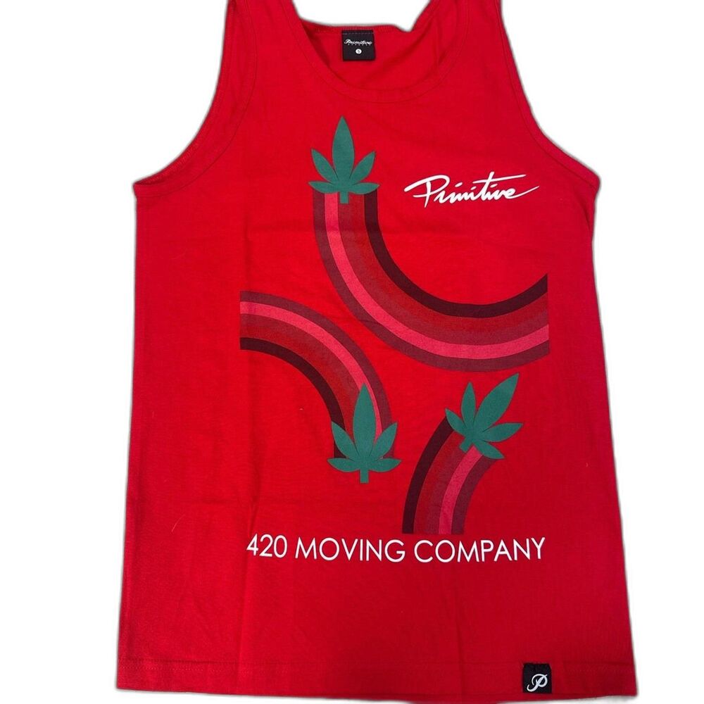 Primitive Men's Red Tank Top 420 Moving Company Size Small
